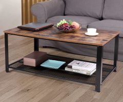 2024 Popular Wood Coffee Tables with 2-tier Storage