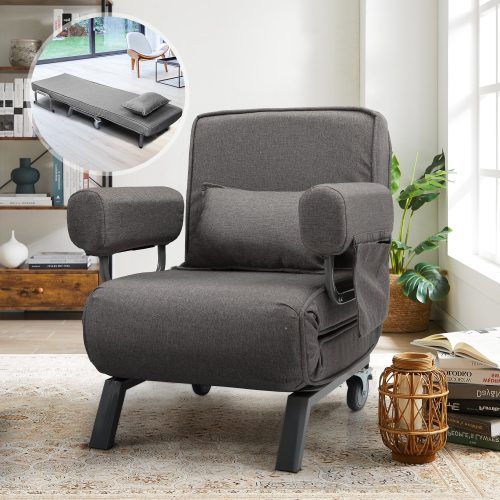 Convertible Light Gray Chair Beds (Photo 8 of 20)