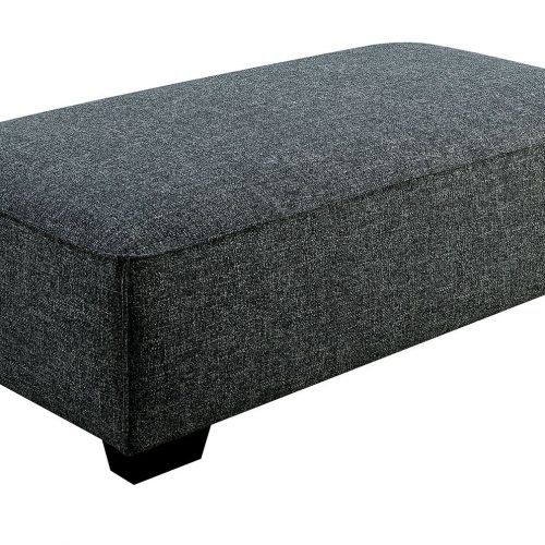 Gray Fabric Oval Ottomans (Photo 5 of 20)
