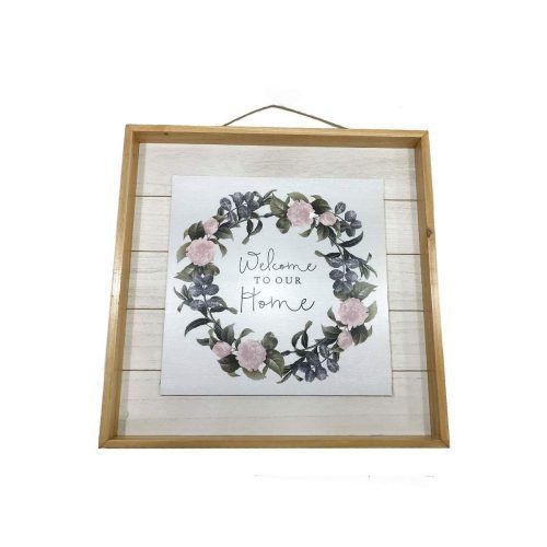 Floral Wreath Wood Framed Wall Decor (Photo 12 of 20)