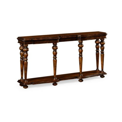 Walnut And Gold Rectangular Console Tables (Photo 4 of 20)
