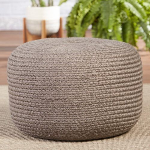 Beige Ombre Cylinder Pouf Ottomans (Photo 7 of 20)