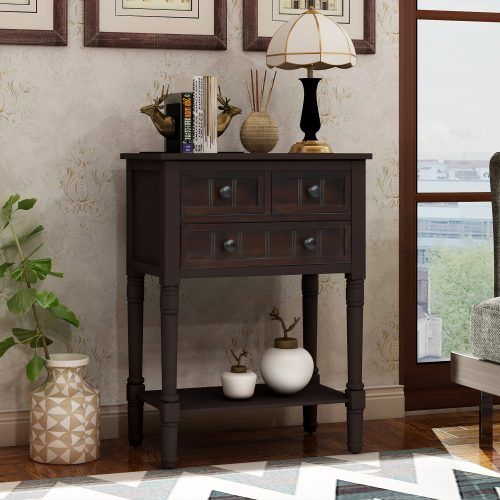 Black Wood Storage Console Tables (Photo 4 of 20)