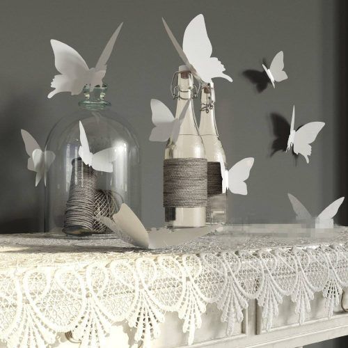 White 3D Butterfly Wall Art (Photo 9 of 20)