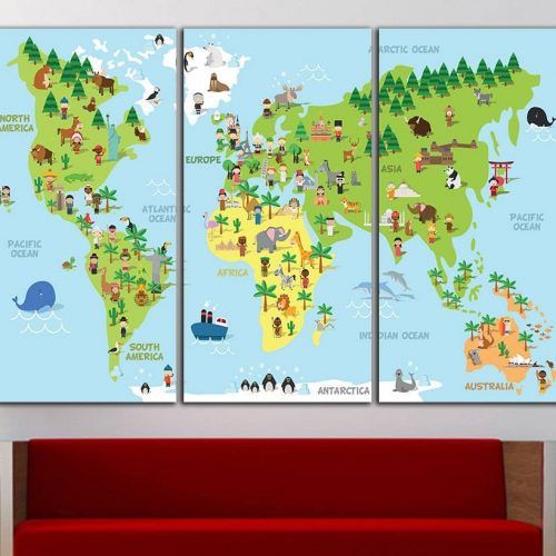 Kids World Map Wall Art (Photo 12 of 20)
