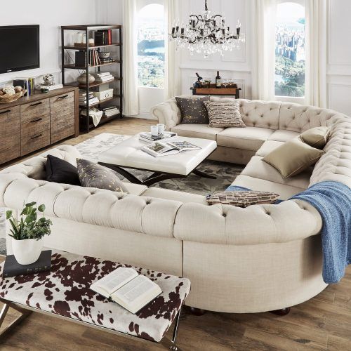 U Shaped Couches In Beige (Photo 15 of 20)
