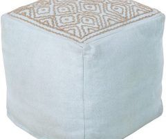 Top 20 of White and Blush Fabric Square Ottomans