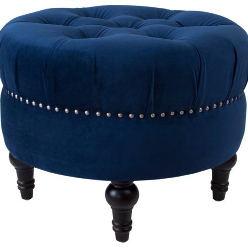 Royal Blue Tufted Cocktail Ottomans (Photo 15 of 20)