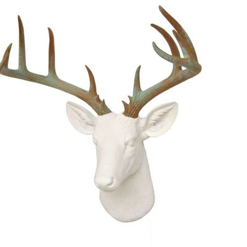 Large Deer Head Faux Taxidermy Wall Decor (Photo 20 of 20)