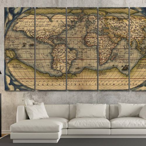 Antique Map Wall Art (Photo 2 of 20)