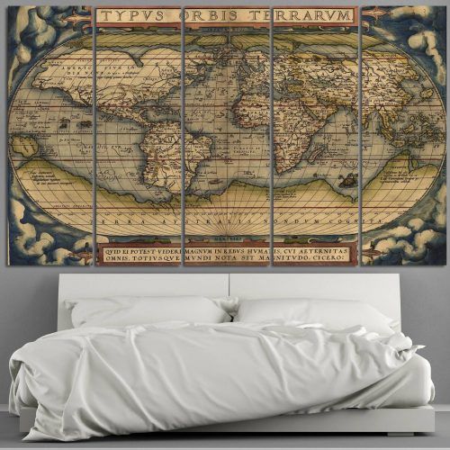 Vintage World Map Wall Art (Photo 4 of 20)