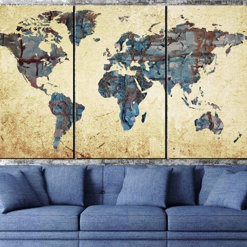 Large World Map Wall Art (Photo 14 of 20)