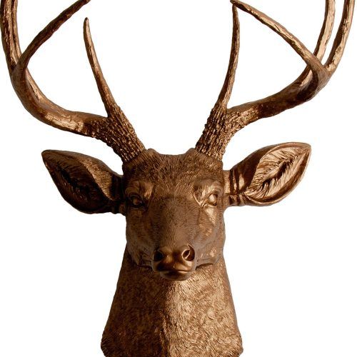 Large Deer Head Faux Taxidermy Wall Decor (Photo 11 of 20)
