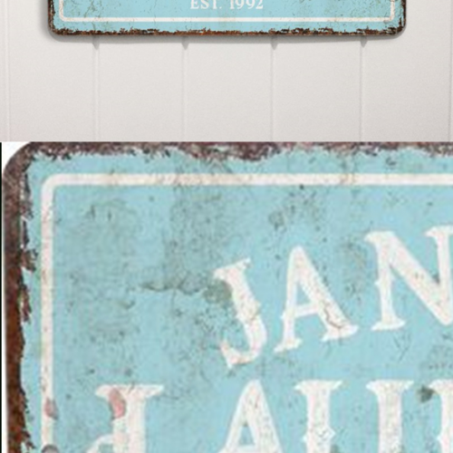 Personalized Mint Distressed Vintage-Look Laundry Metal Sign Wall Decor (Photo 2 of 20)