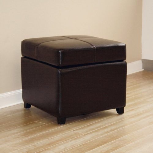 Black Faux Leather Cube Ottomans (Photo 4 of 20)