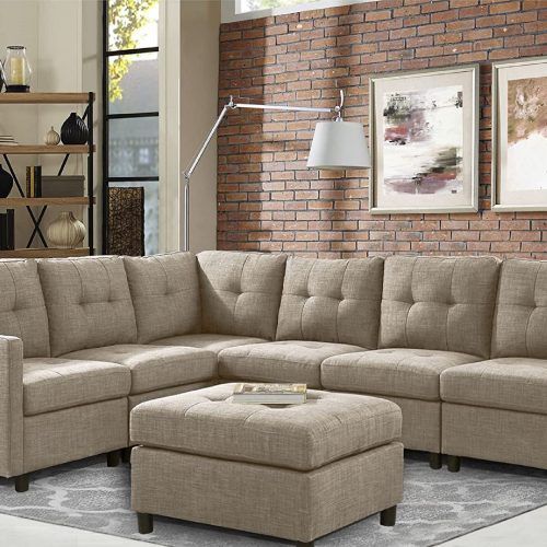 Sectional Sofas With Ottomans And Tufted Back Cushion (Photo 6 of 20)