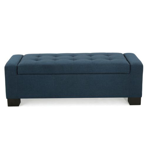Fabric Tufted Storage Ottomans (Photo 4 of 20)