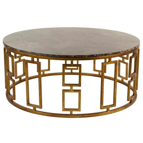 Antique Brass Aluminum Round Console Tables (Photo 11 of 20)
