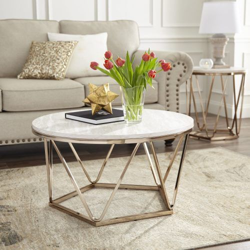 Modern Round Faux Marble Coffee Tables (Photo 16 of 20)