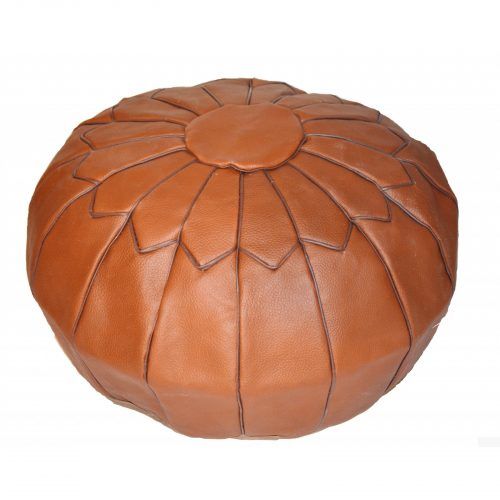 Dark Brown Leather Pouf Ottomans (Photo 11 of 20)