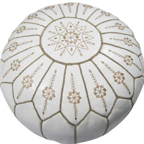 Gray Moroccan Inspired Pouf Ottomans (Photo 14 of 20)