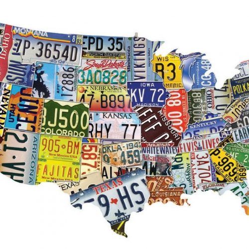 License Plate Map Wall Art (Photo 19 of 20)