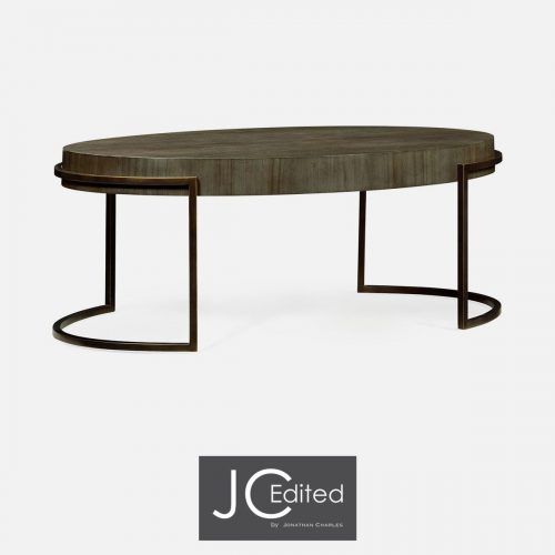Oval Aged Black Iron Console Tables (Photo 6 of 20)