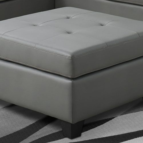 Light Blue And Gray Solid Cube Pouf Ottomans (Photo 10 of 20)