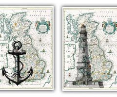 20 Inspirations Nautical Map Wall Art