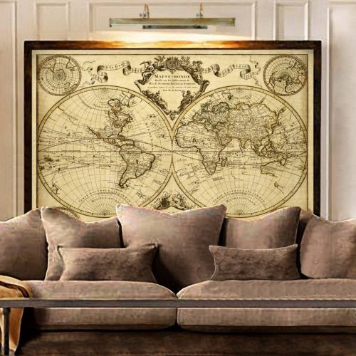 Vintage Map Wall Art (Photo 3 of 20)