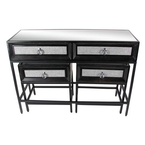 Gray Wood Black Steel Console Tables (Photo 9 of 20)