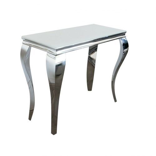 Chrome And Glass Modern Console Tables (Photo 12 of 20)