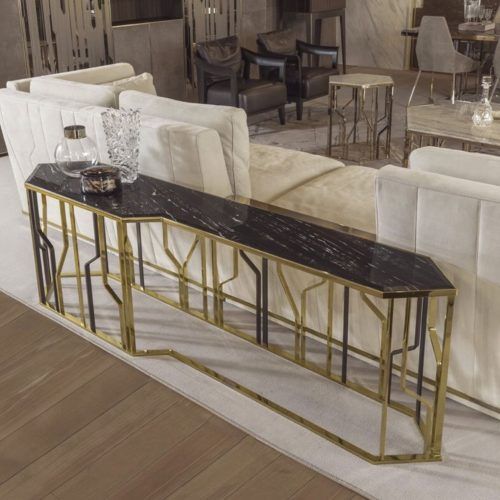 Black Metal And Marble Console Tables (Photo 9 of 20)
