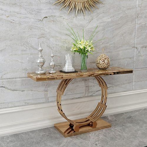 Faux Marble Console Tables (Photo 20 of 20)