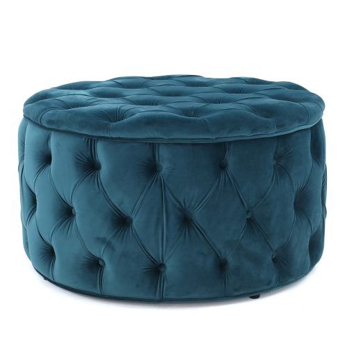 Gray Velvet Ottomans With Ample Storage (Photo 9 of 20)