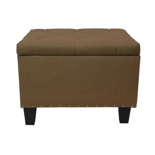 Fabric Tufted Storage Ottomans (Photo 13 of 20)