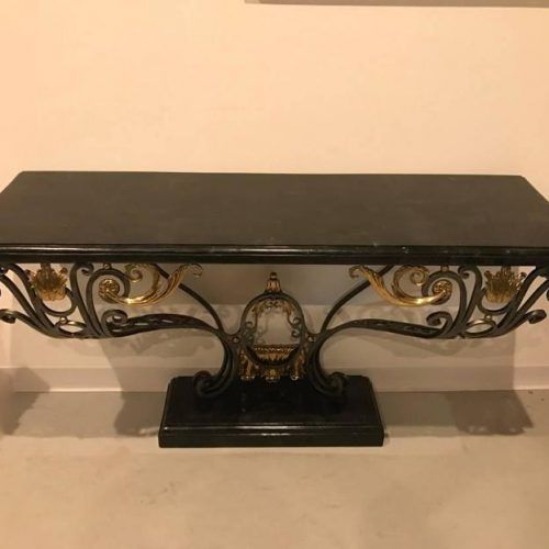 Aged Black Iron Console Tables (Photo 11 of 20)