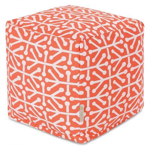 Orange Fabric Modern Cube Ottomans (Photo 18 of 20)
