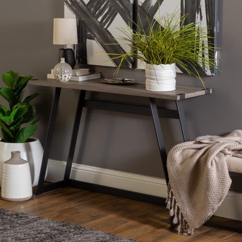 Gray Driftwood And Metal Console Tables (Photo 12 of 20)