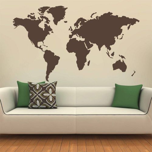 World Map Wall Art Stickers (Photo 1 of 20)