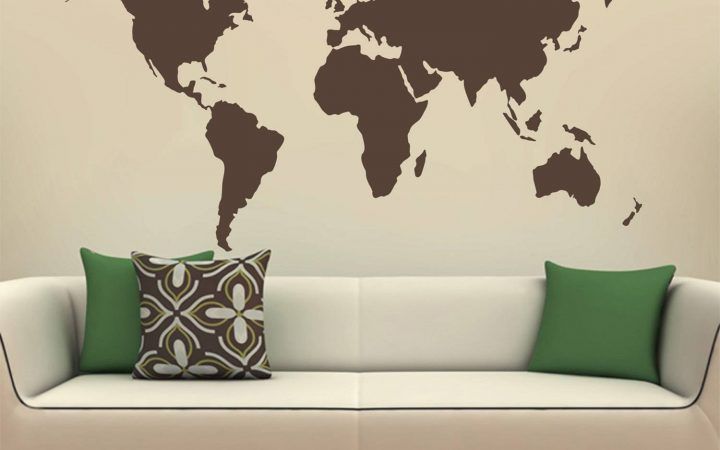 20 Inspirations World Map Wall Art Stickers