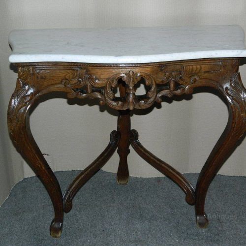 Honey Oak And Marble Console Tables (Photo 17 of 20)