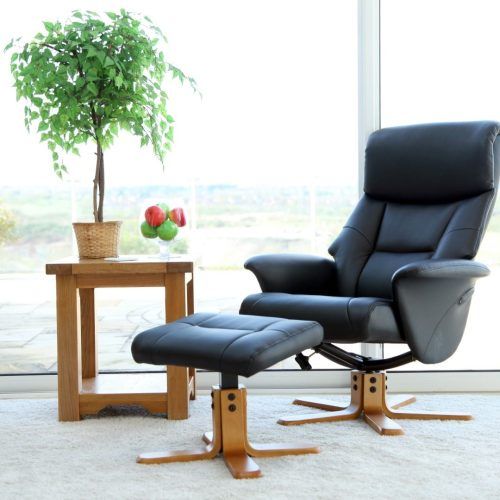 Black Faux Leather Swivel Recliners (Photo 16 of 20)