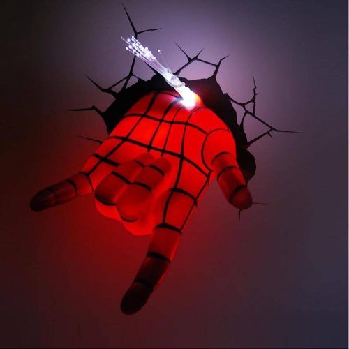 3D Wall Art Night Light Spiderman Hand (Photo 3 of 20)