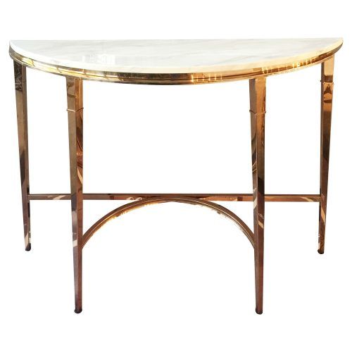 White Marble Gold Metal Console Tables (Photo 19 of 20)
