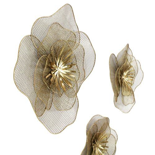 Metal Flower Wall Decor (Set Of 3) (Photo 7 of 20)