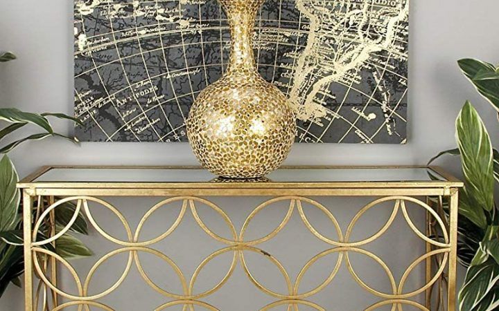 The 20 Best Collection of Geometric Glass Top Gold Console Tables
