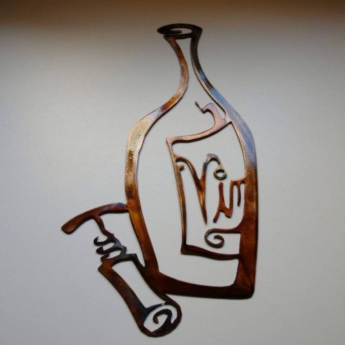 Wine Bottle Metal Wall Art (Photo 2 of 20)
