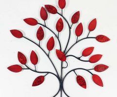 20 Photos Red Tree Metal Wall Art