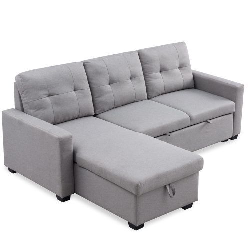 2 In 1 Gray Pull Out Sofa Beds (Photo 14 of 20)